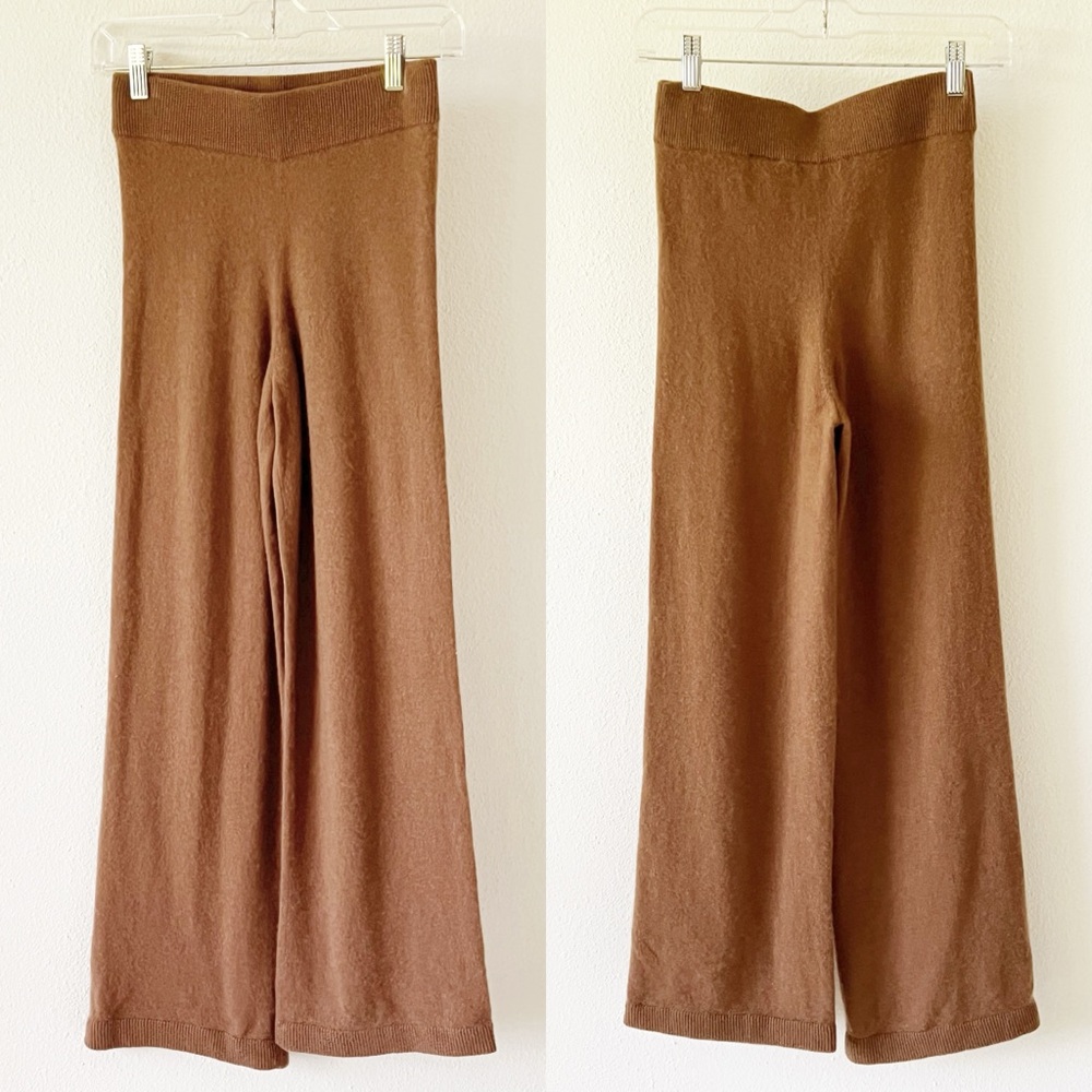 H&M Premium Selection XS Wide-leg High Waist Loose Fit Cashmere Pants Size 0 - Picture 2 of 10